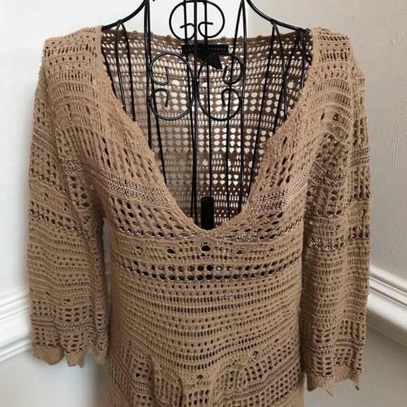 Grace Elements Open Knit Crochet Tunic Size Small - Picture 1 of 8
